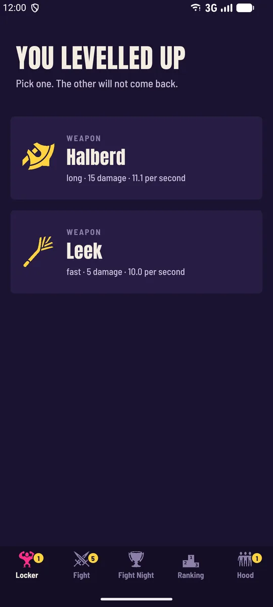 The upgrade screen