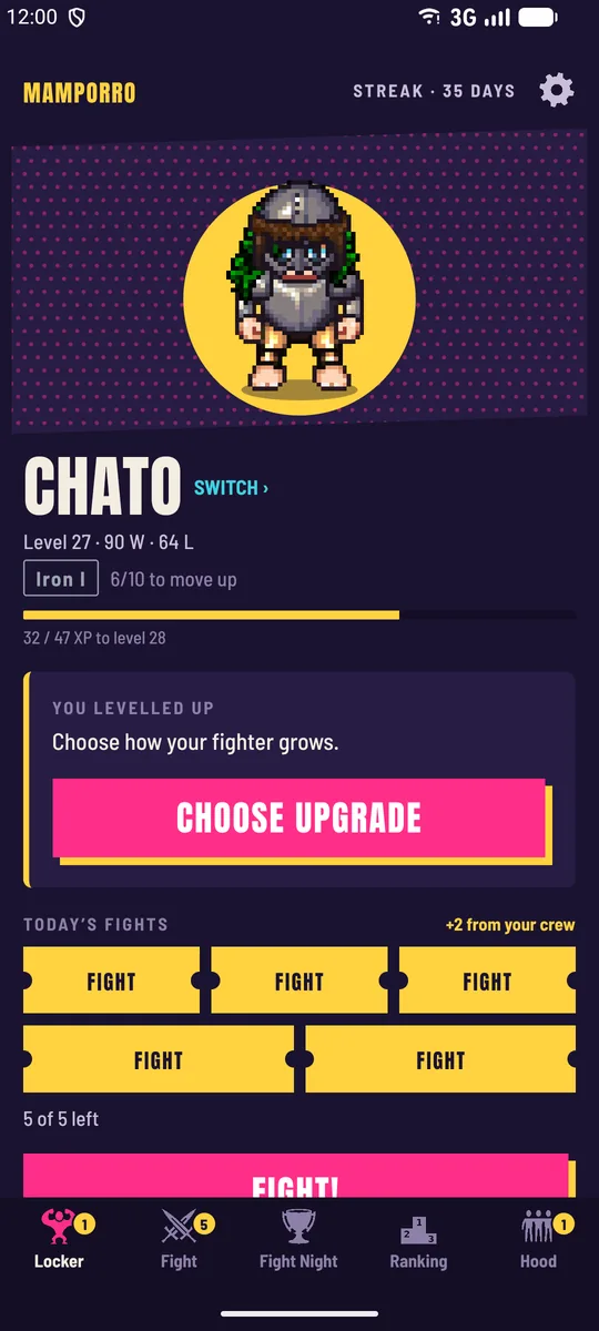 Chato’s locker room, level 27