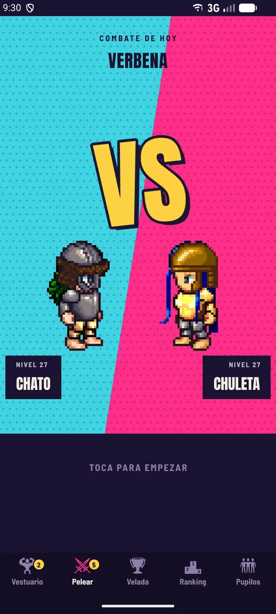 Cartel de un combate: Chato contra Chuleta