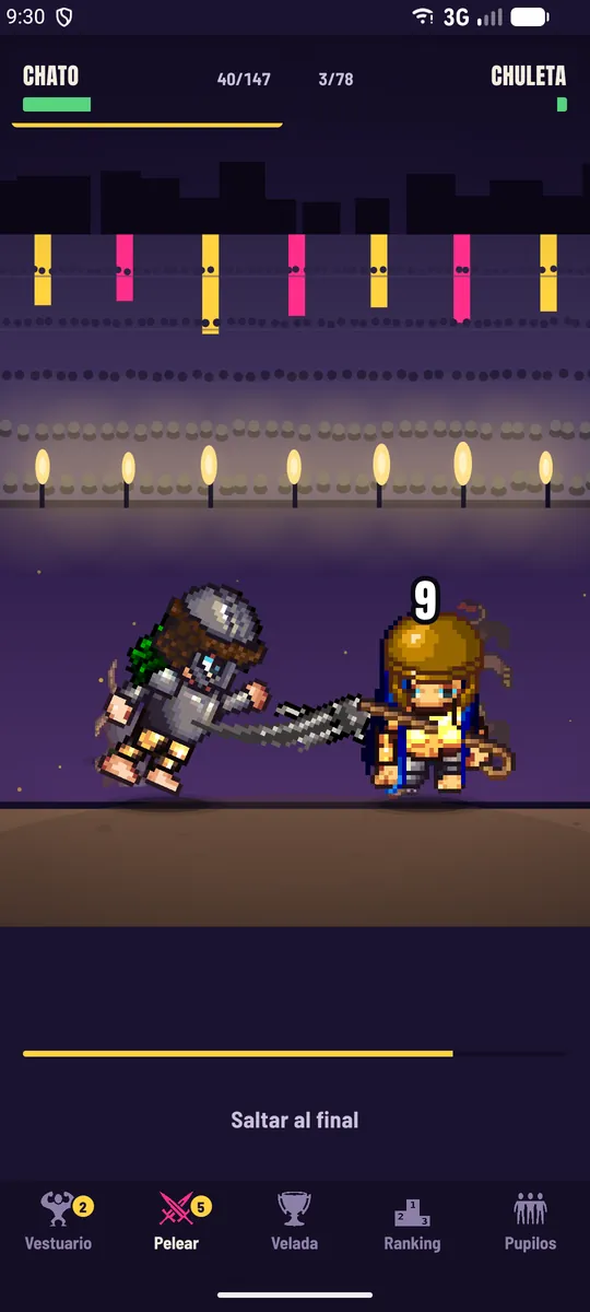 Chato golpea a Chuleta con una cadena