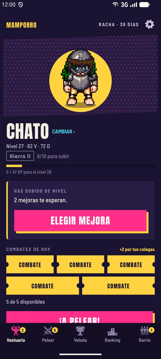 El vestuario de Chato, nivel 27